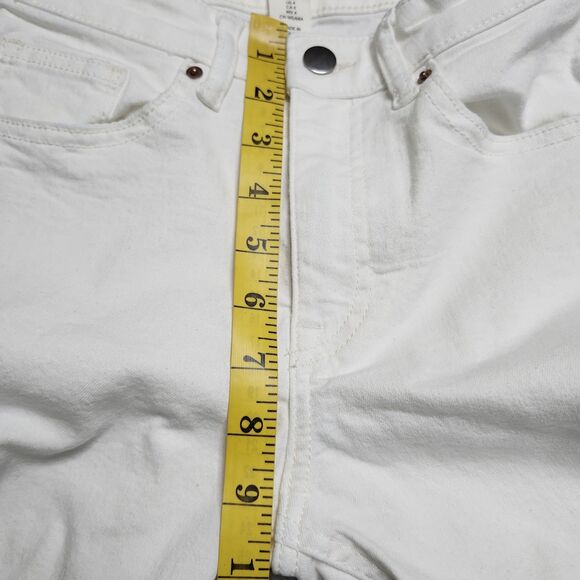 H&M Skinny Jeans Womens Size 4 Straight Leg Mid Rise Stretch Casual Pants White - Picture 6 of 13